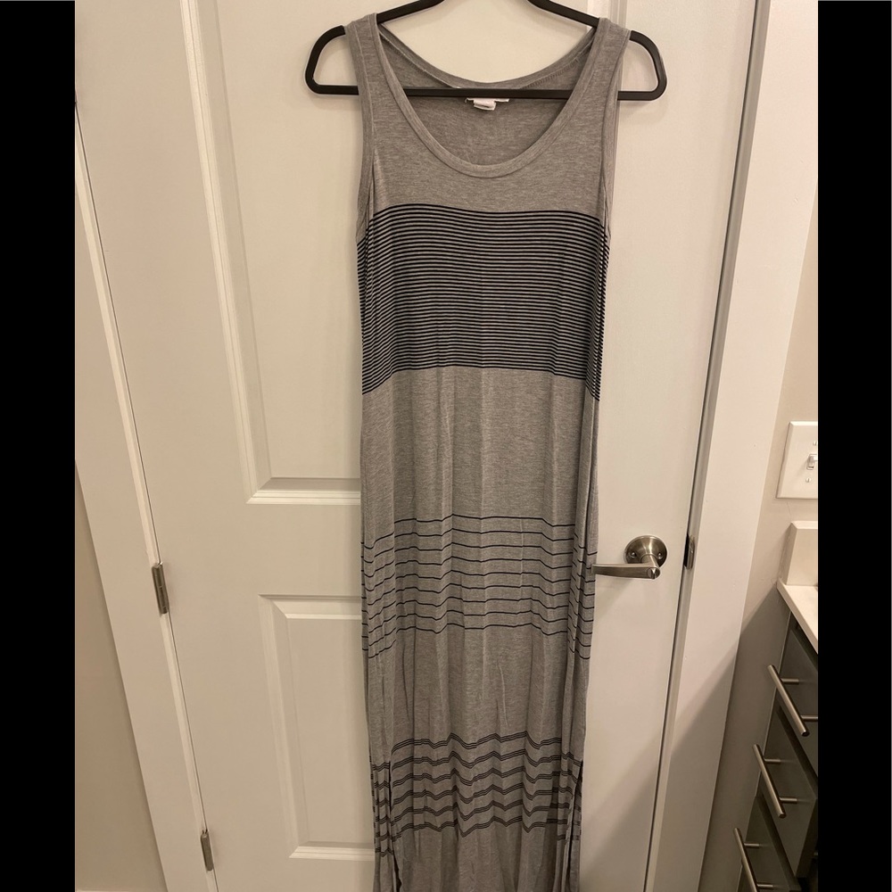 Maxi Dress with Differing Stripes